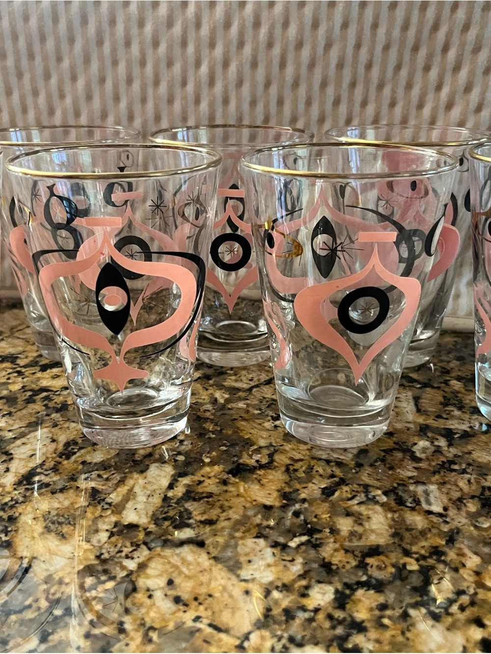 Authentic 1950s Libbey "Seville" Atomic Tumblers (Set of 7)